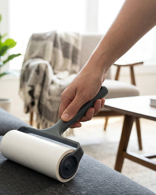 Mikuhome Extra-Wide Adhesive Lint Roller 15 cm with 3 Refills Charcoal - Lifestyle view