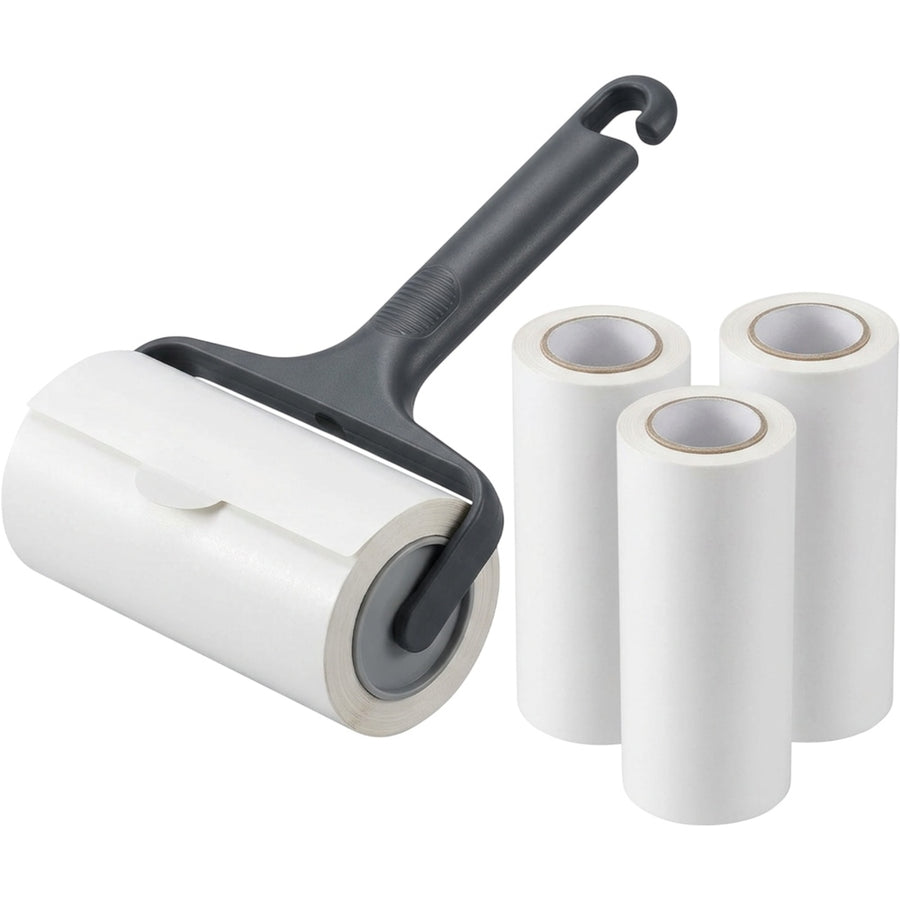Mikuhome Extra-Wide Adhesive Lint Roller 15 cm with 3 Refills Charcoal