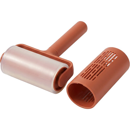 Mikuhome Washable Silicone Lint Roller 8 cm with Cover Terracotta - Product view