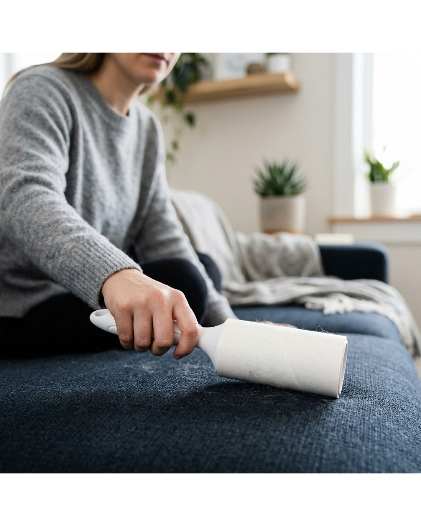 Mikuhome Heavy-Duty Adhesive Lint Roller 120 Sheets White