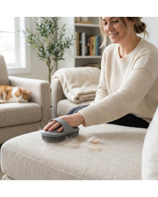 Mikuhome Reusable Silicone Pet Hair Remover Brush Gray