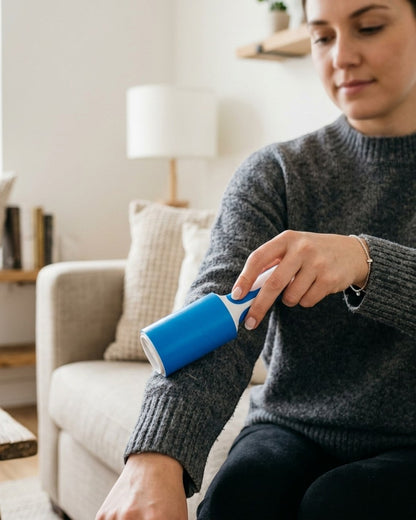 Mikuhome Compact Travel Lint Roller 60 Sheets Blue