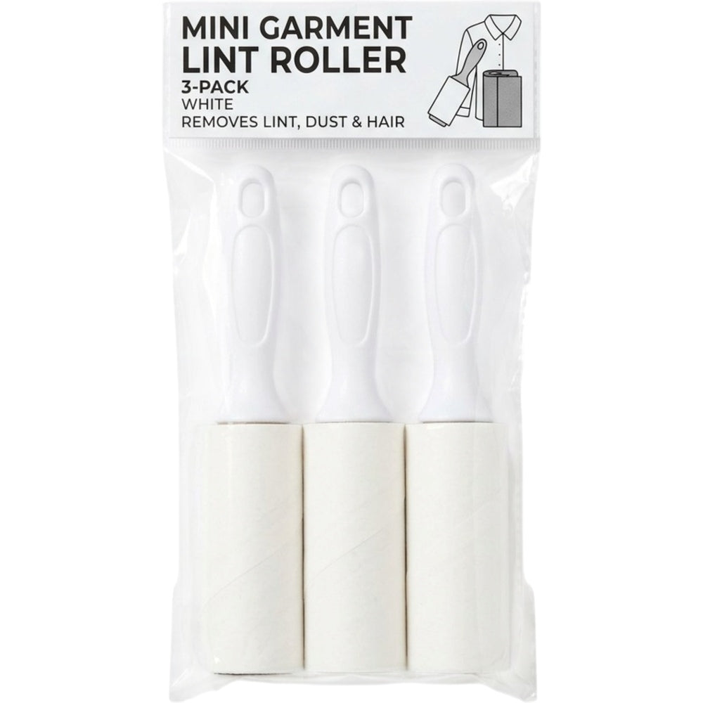 Mikuhome Mini Garment Lint Roller 3-Pack White
