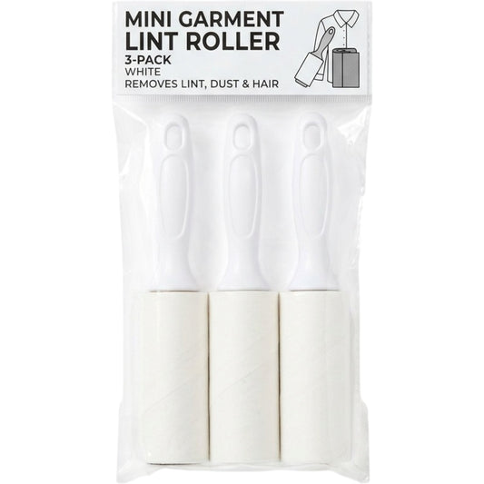 Mikuhome Mini Garment Lint Roller 3-Pack White